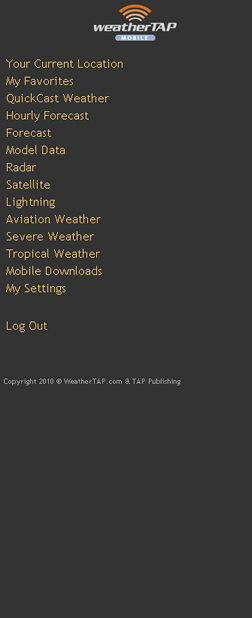 WeatherTAP Mobile Text