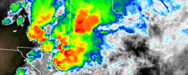 Satellite imagery from GOES satellite