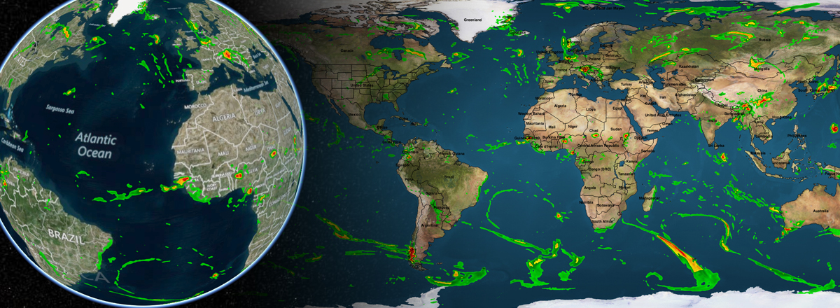 Global weather from Earthcast model data